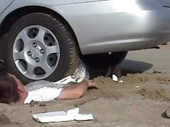 Spiaggia Auto Piedi Feticcio Fetish del piede